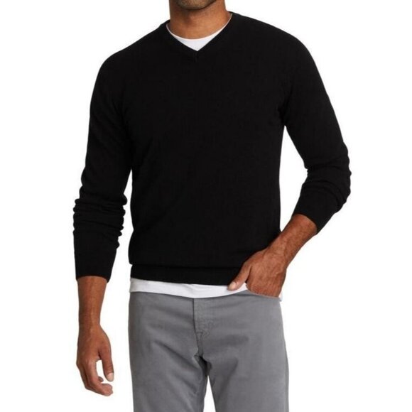 Vince Black Cashmere Wool V-Neck Pullover Sweater - Picture 1 of 9